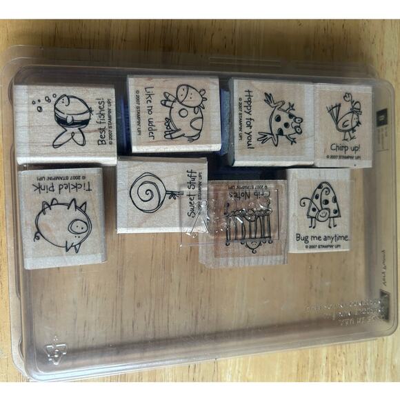 Stampin' Up! Very Punny Set Of 8 Mounted Rubber Stamps - Picture 1 of 5